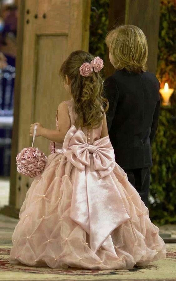 لباس عروس بچه گانه پاپیون دار